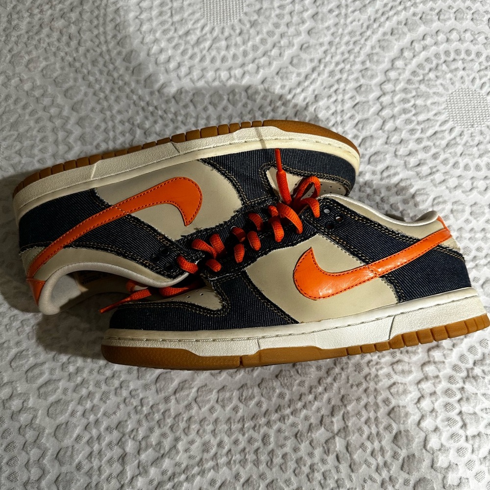 Nike dunk low kids/womens “ orange denim